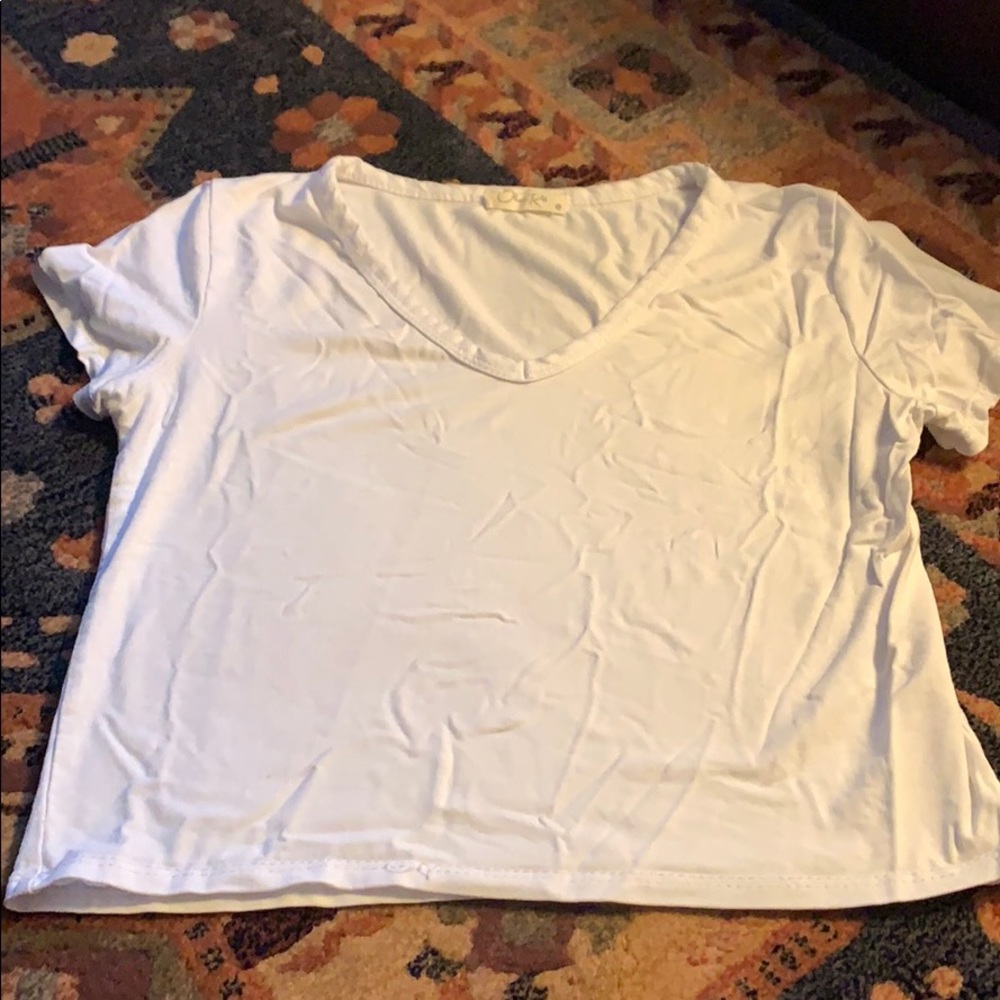 White cropped shirt